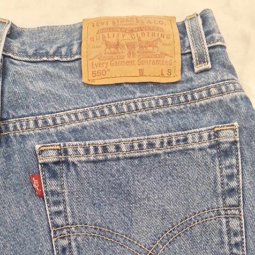 Vintage Y2K Levis 550 Misses 12=Wom 8-10‎ Paper Bag Relaxed Denim Jeans '02 Blue